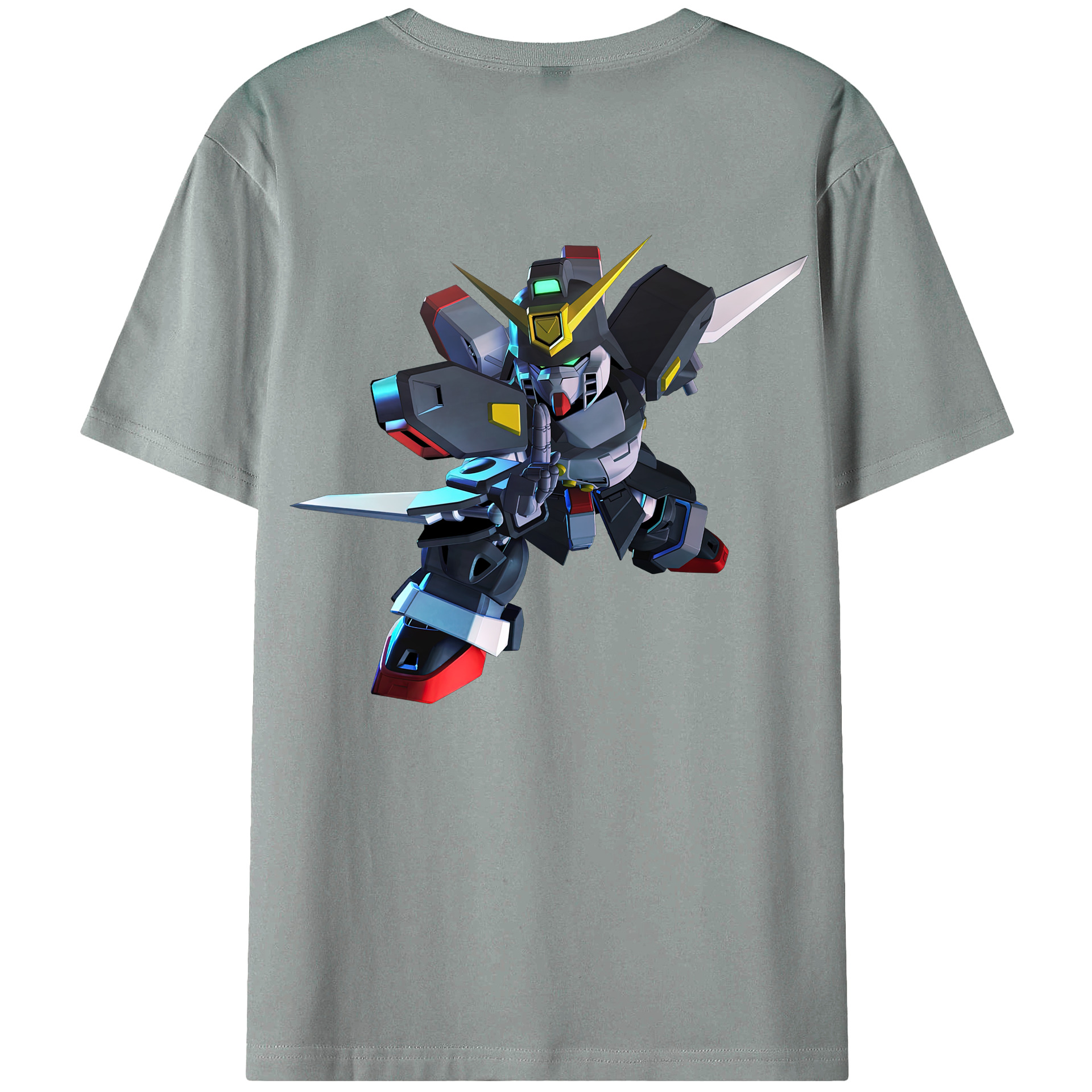 （画像用） 機動戦士ガンダム Mobile Suit Gundam 綿100％ メンズ半袖Tシャツ（バックプリント） 通気性
